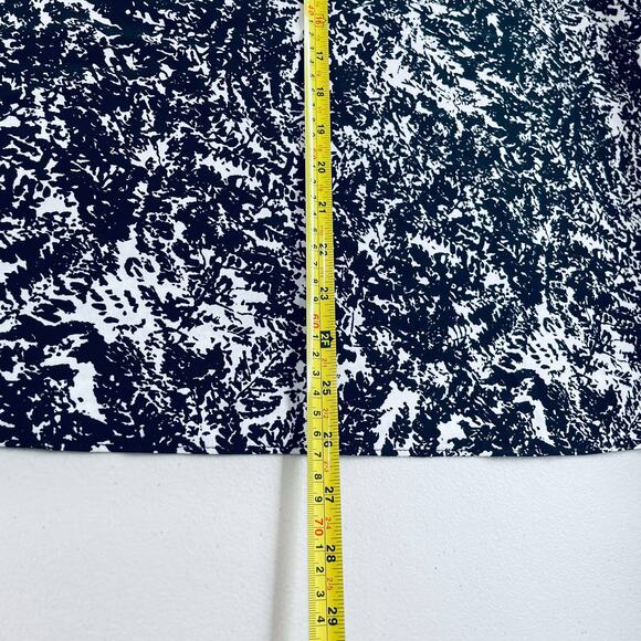 H Halston Black White Abstract Short Flutter Sleeve Blouse XL - Picture 6 of 7